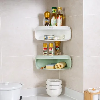 

2 Layer Bathroom Storage Rack Corner Shelf Shower Caddy Shampoo Soap Cosmetic Holder Soap Dish Kitchen Bathroom Organizer
