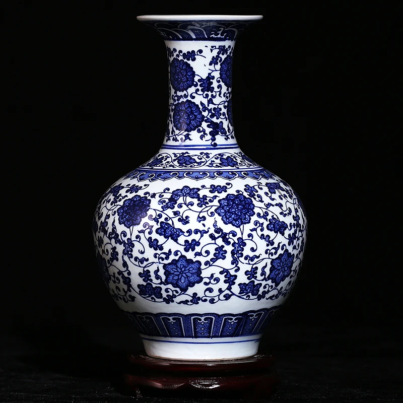 

Jingdezhen Ceramic Vase Blue And White Porcelain antique Home Furnishing Room Classical Crafts China Decorated Ceramic vase