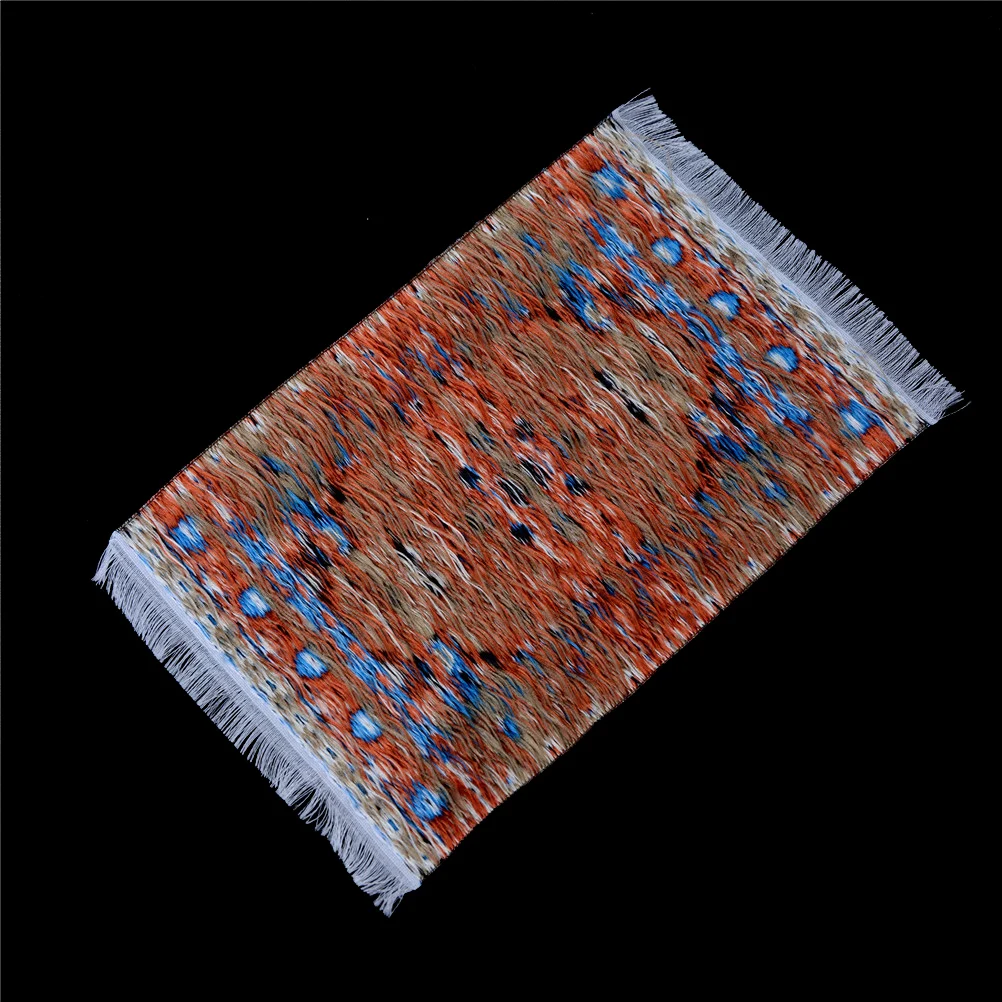 Doll House Miniature Turkish Style Carpet Miniature Embroidery Cloth Mat for 1/12 Dollhouse Furniture Toys Kids Gift