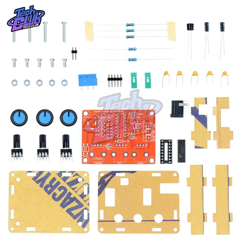 XR2206 генератор сигналов DIY Kit синус/треугольник/квадратный выход 1 Гц-1 МГц генератор сигналов Регулируемая амплитуда частоты