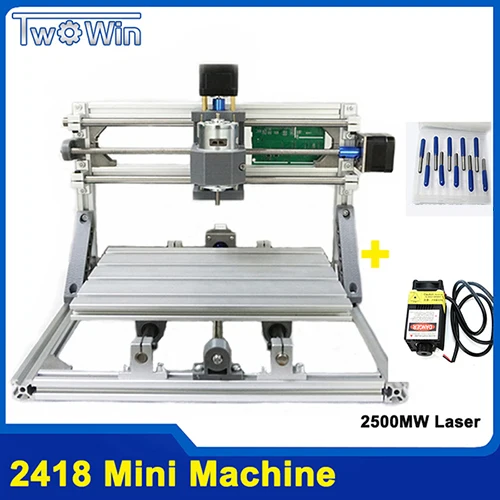 CNC 2418+ 2500 МВт лазерный GRBL контроль Diy лазерная гравировка ER11 станок с ЧПУ, 3 оси pcb фрезерный станок, деревянный маршрутизатор+ 2,5 Вт лазер - Цвет: 1