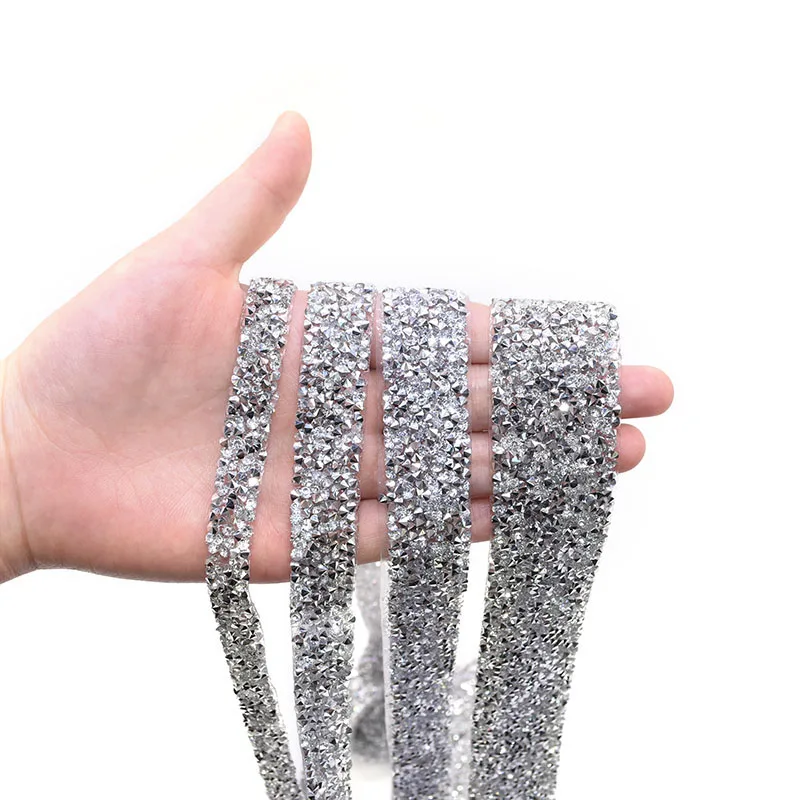 

1 Yard Hot Fix Rhinestone Tape Sewing Trim Ribbon Crystal Iron on Patches DIY Clothes Shoes Accessories Wedding Party Decoration