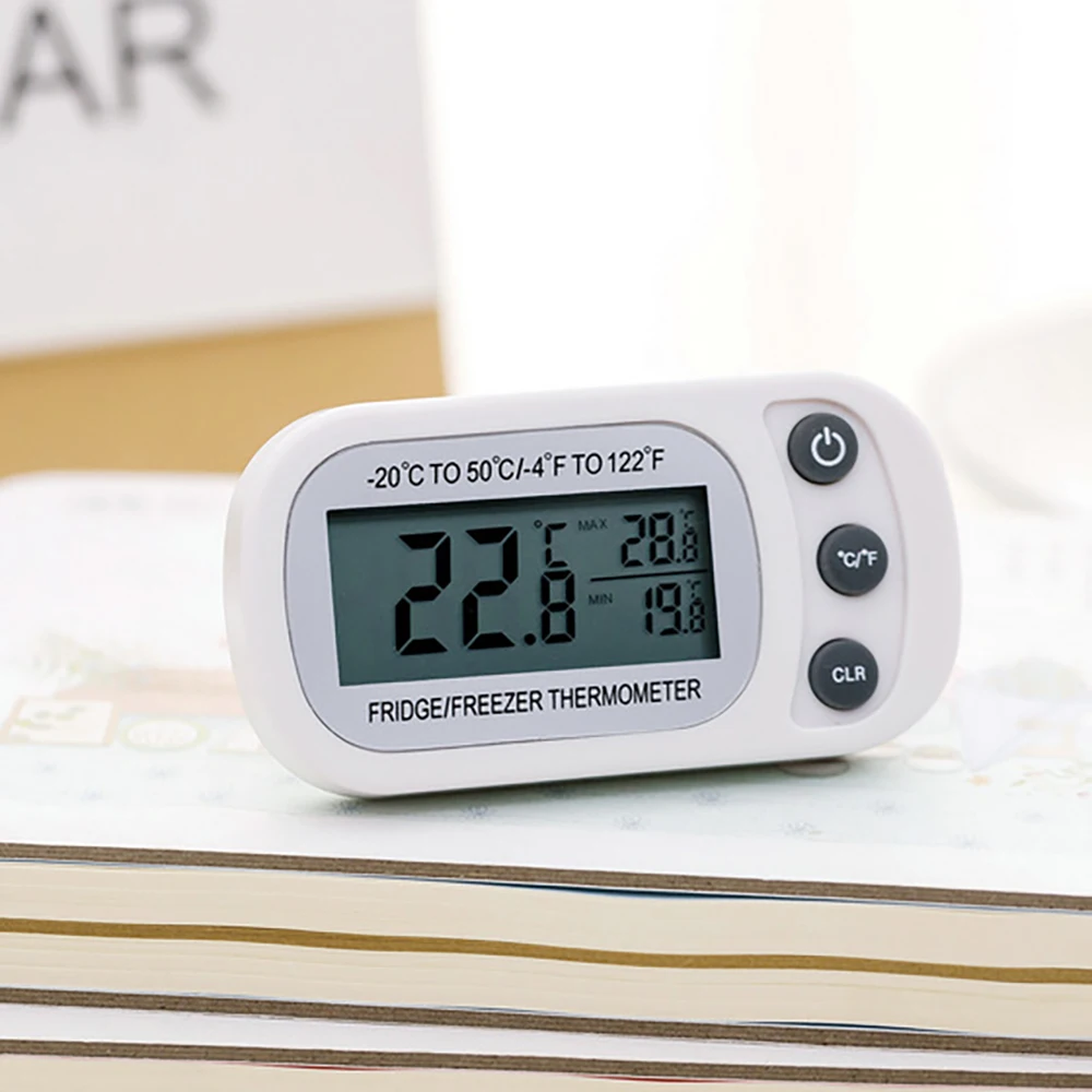 Беспроводной электронные с ЖК-дисплеем цифровые термометр закрытый холодильник, морозильник Температура метр с вешалкой-крючком Termometro