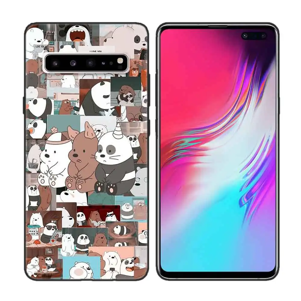 Черный мягкий силиконовый чехол для samsung Galaxy S7 S8 S9 S10 5G S10E J4 J6 J8 M20 Note 8 9 10+ Edge Plus Мы Голые Медведи Pa - Цвет: Золотой