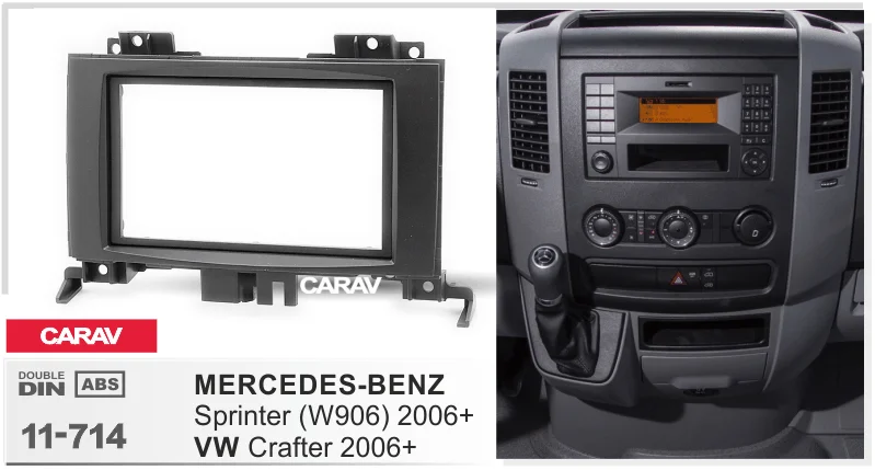 CARAV11-714Car панель радио-фасции forMERCEDES-BENZ Sprinter2006+/для VW Crafter2006+ рамка для DVD CD отделка монтажный комплект