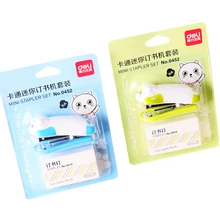 1 Pcs Deli Mini Stapler And Staples Kwaii Cartoon Cute Color Office Supplies Escolar Stapler Office School-Supplies