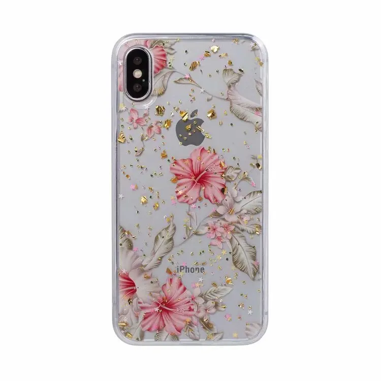 Блестками Мягкий чехол из термопластичного полиуретана для Iphone XS MAX X XR 8 7 Galaxy S10 S10e S9 Note 9 8 цветочно-фруктовым рисунком конфетти из фольги кукурузных хлопьев роскошный чехол 100 шт