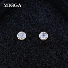 MIGGA Classic Small 4mm Clear Austrian Crystal Stud Earrings for Women Girls Rose Gold Color Jewelry