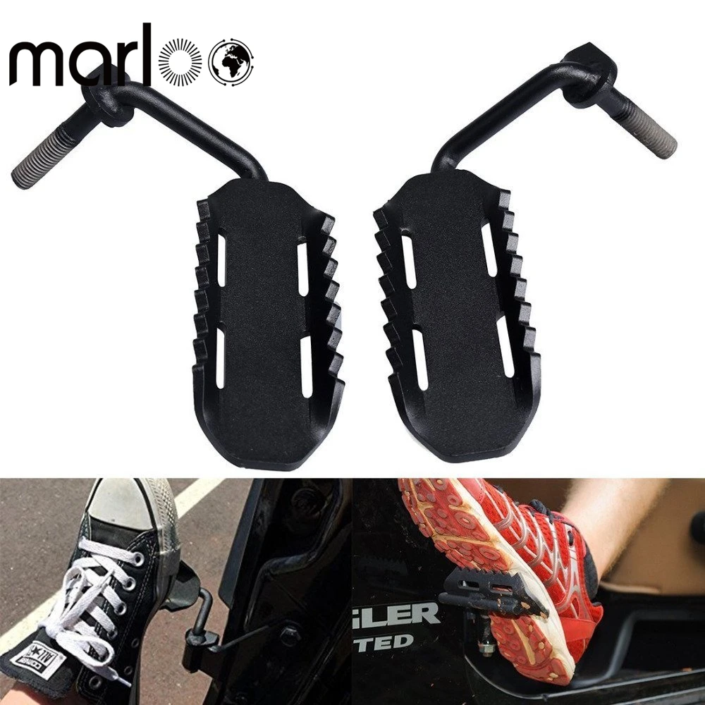 Marloo Black Steel wrangler Foot Pegs, Exterior Door Hinge Foot Rest