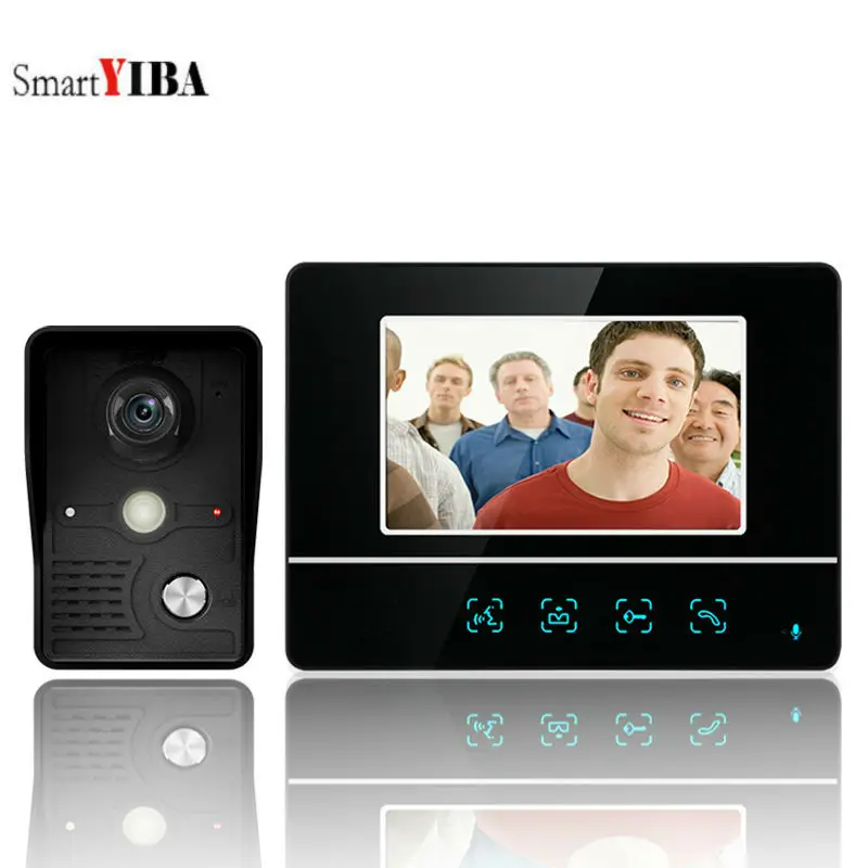 SmartYIBA 7 дюймов видео домофон Наборы семей Домофонные дверной звонок Водонепроницаемый Открытый ИК Камера Ночное видение Цвет Экран
