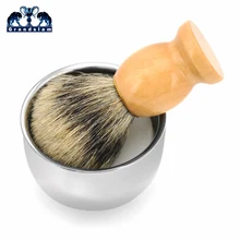 Grandslam щетка для бритья барсука Мужская двухслойная бритва чаша из нержавеющей стали кружка+ парикмахерское крем мыло