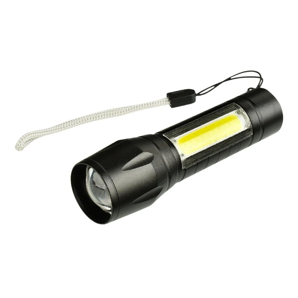 USB Rechargeable Mini XPE LED Flashlight 4 Modes Torch for Outdoor Indoor Use