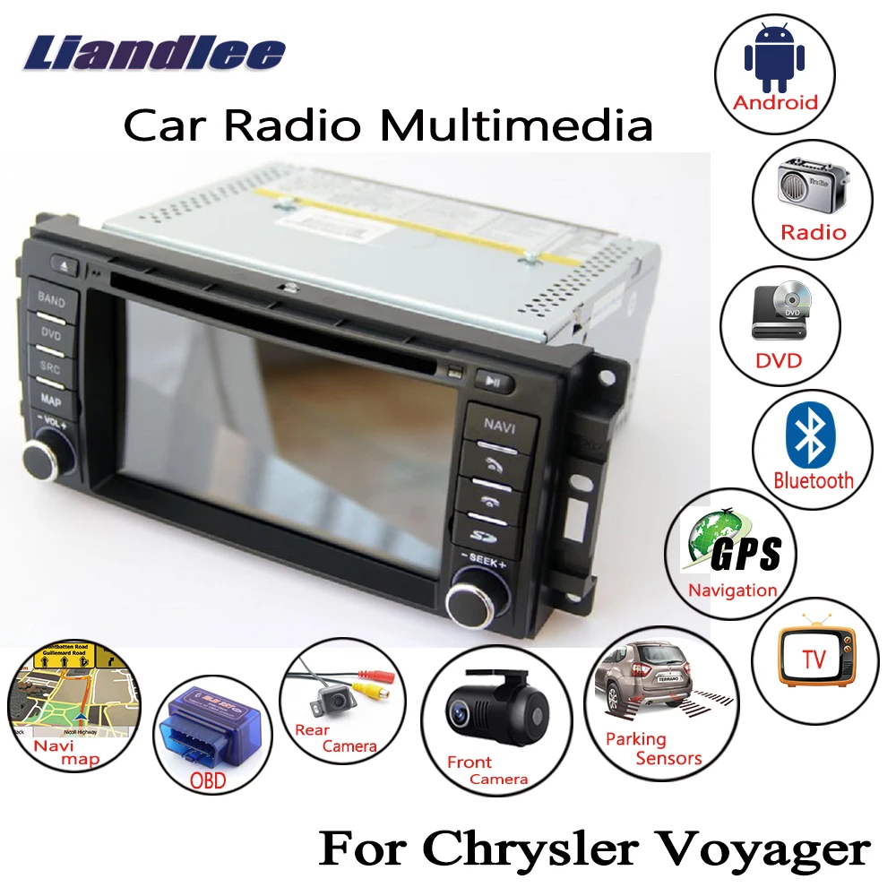 Liandlee Android 8,0 для Chrysler Voyager 2008~ 2013 автомобильный Автомагнитола dvd-плеер gps-навигатор карты камера OBD2 экран