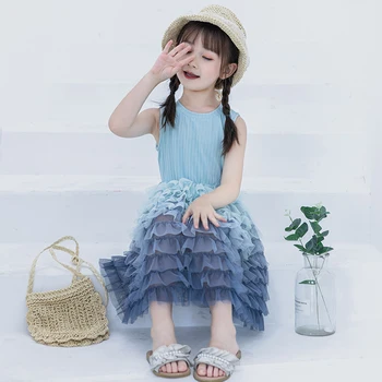

kids dresses for girls sundress new Kid gradient shag style party dresses child sleeveless rainbow dress trend baby girls