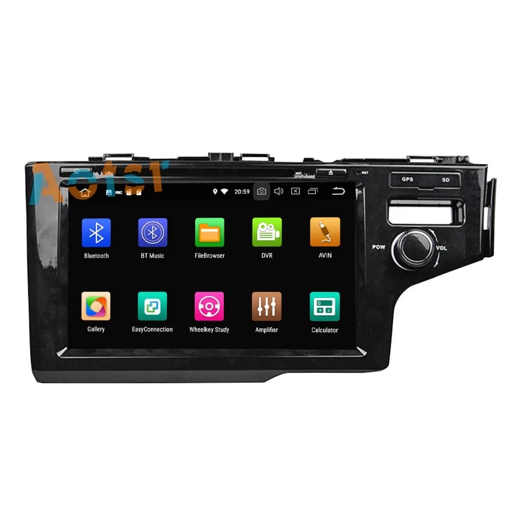 Discount IPS Screen Android 8.0 Car dvd multimedia player head unit for Honda Fit Left Driving 2014-2017 GPS Navigation radio auto stereo 4