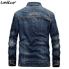LetsKeep Retro Denim jacket men Autumn Spring Turn-Down Collar jacket men's classic outwear jean jackets coat plus size, MA403 ► Photo 2/6