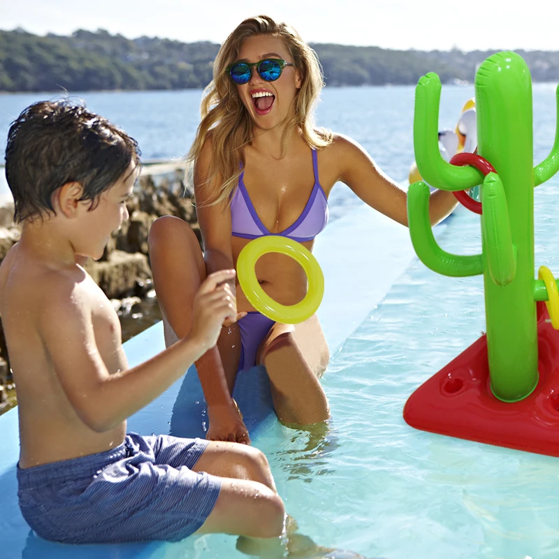 110 см кактус надувной кольцеброс игры 2018 Лето песчаный пляж игрушки для детей взрослых газон воды вечерние бассейн и аксессуары шкафа