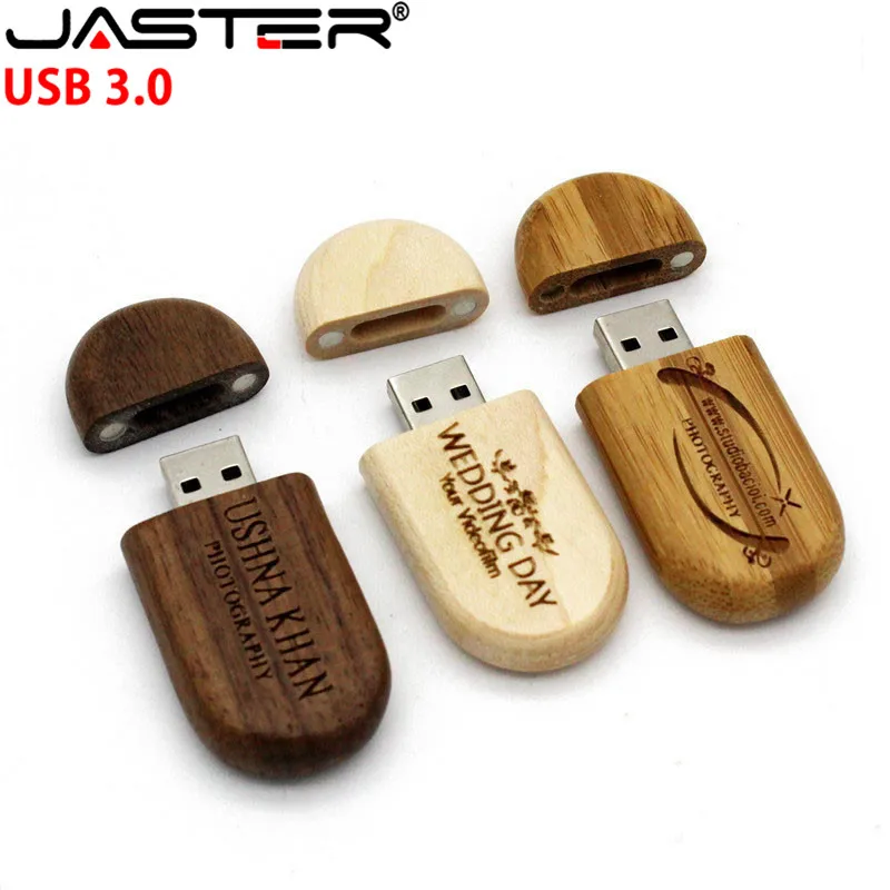 

JASTER USB 3.0 high speed Wood usb Flash Drive 4gb 8gb 16gb 32gb 64gb Pendrive Gifts U Disk Customize Logo 100% Real Capacity