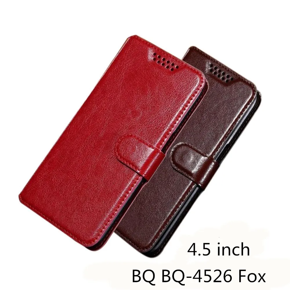 

Wallet Case Luxury Retro PU Leather Back Cover Case For BQ BQ-4526 Fox Case Flip Protective Phone Cases