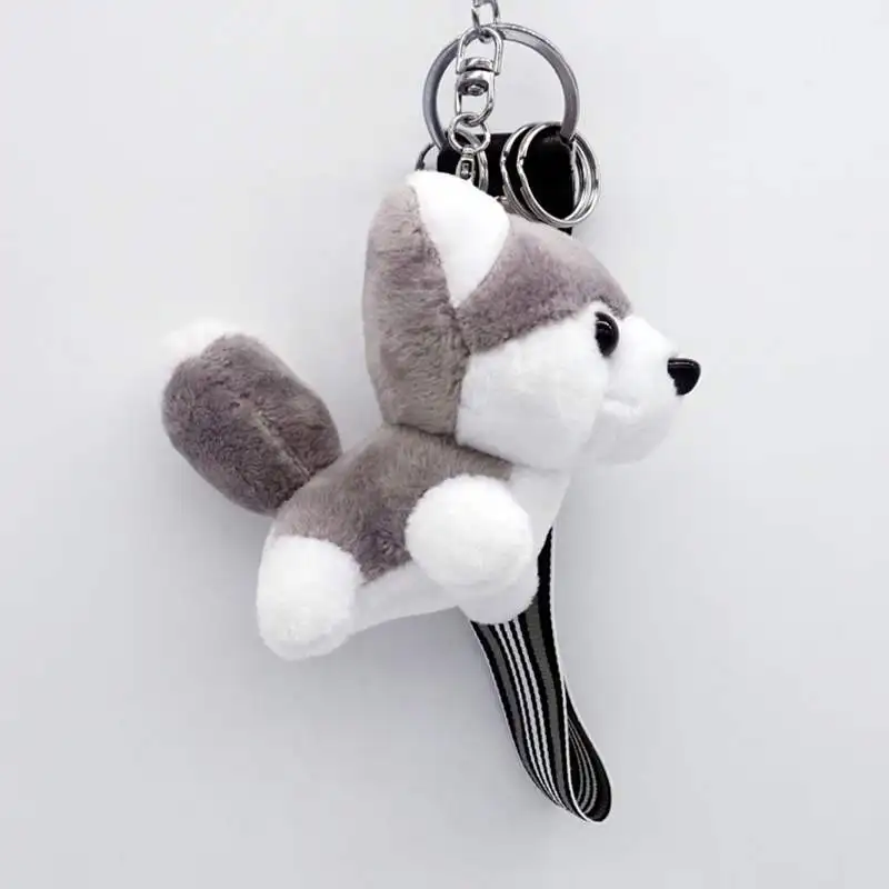 

15cm husky Plush Clip Keychain Mini Charm Bag Pendants husky Soft Stuffed Animal Toys Plush Toy Stuffed Toys Kids women gift
