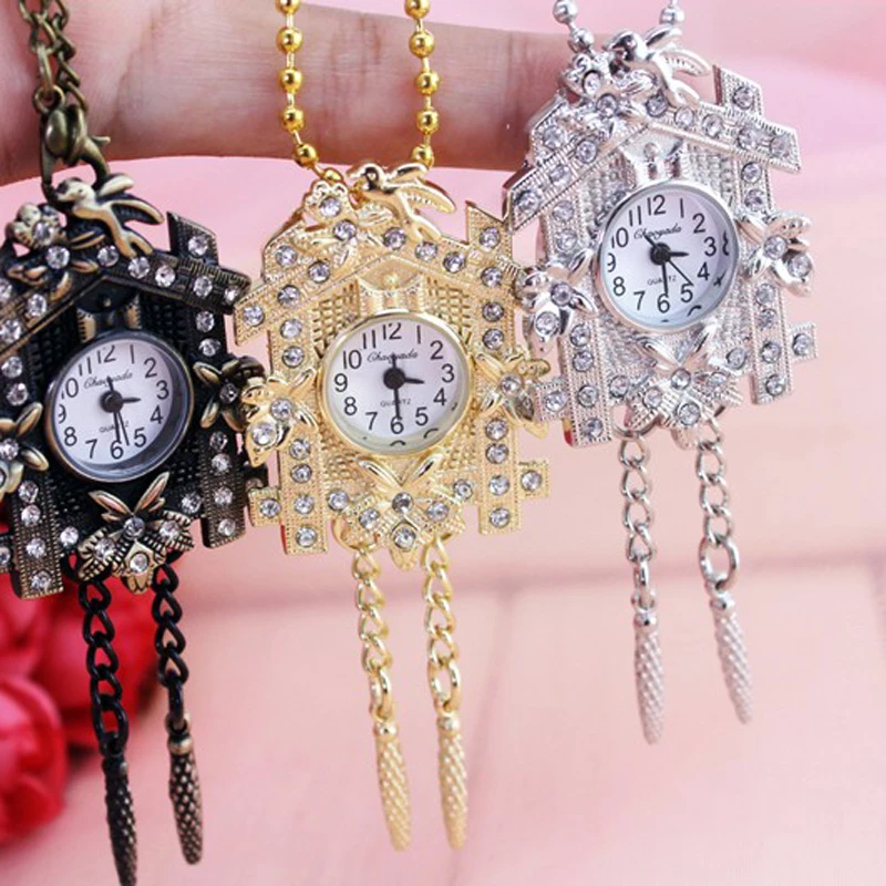 chaoyada Hot sale Fashion Bronze antiques House design Pocket watch