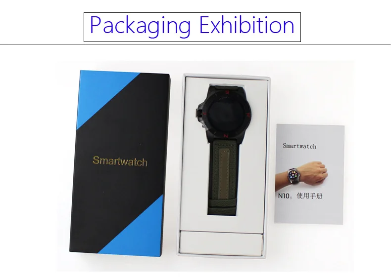 Bluetooth Смарт часы N10 Smartwatch водонепроницаемые часы компас термометр альтиметр давление для Android IOS Носимых устройств