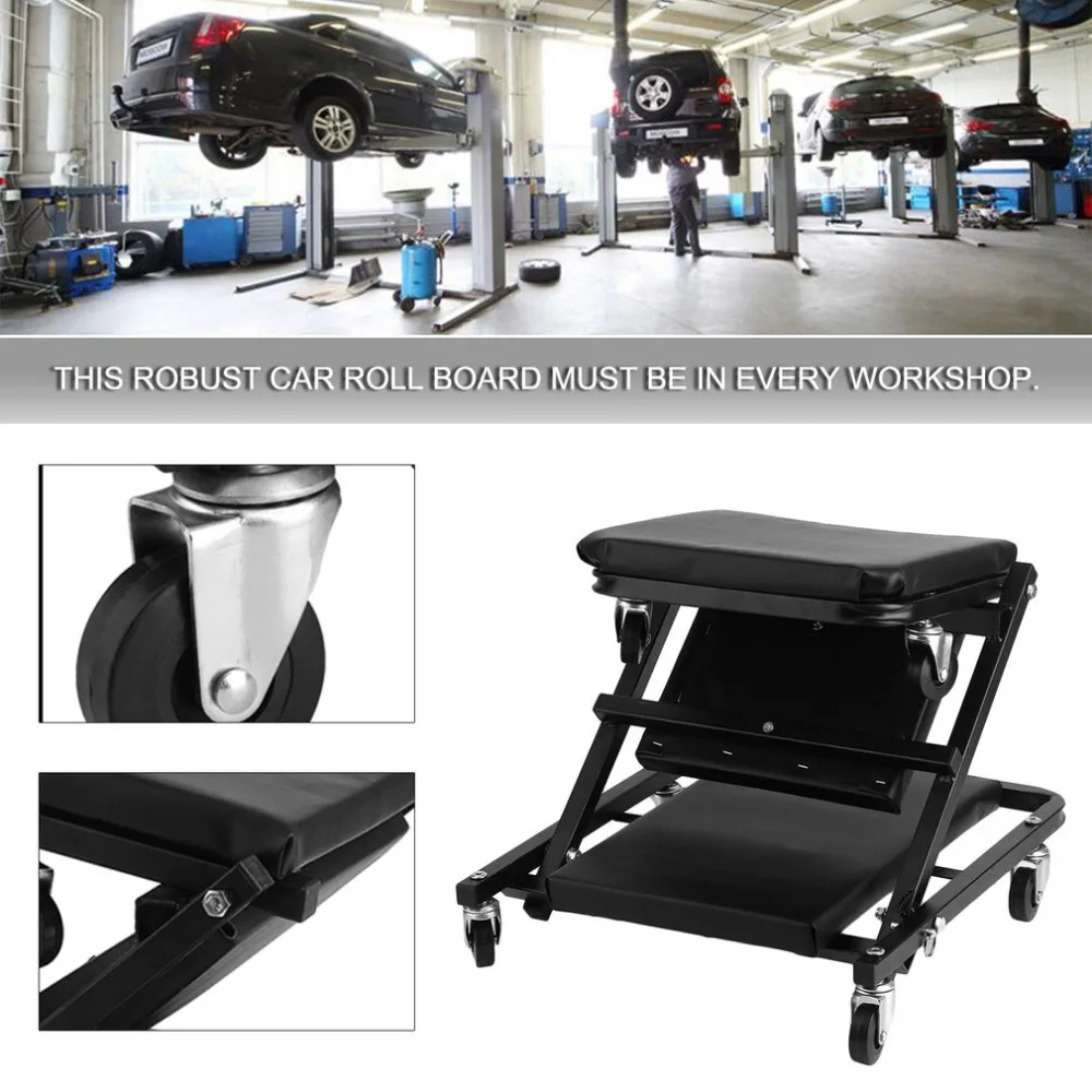 

36 Inch Folding Wheeled Garage Workshop Creeper Board Rolling Under Car Crawler Stool with Coated Steel Frame Hot Sale