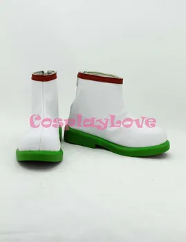 

Hoozuki No Reitetsu Short White and Green Hakutaku Cosplay Shoes Boots Custom Made For Halloween Christmas Festival
