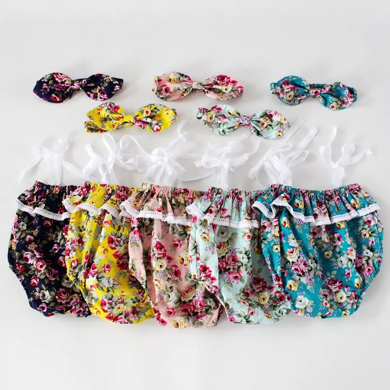 Summer Style Baby Girls Clothing Sets Sweet Princess Sleeveless 7 Colors Patchwork Lace Romper + headbans Baby Girls Set (3)