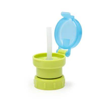 Детская портативная непроливающаяся бутылка для газированной воды, закручивающаяся крышка с соломинкой, безопасный напиток, соломинка, чашка для кормления детей - Цвет: Green