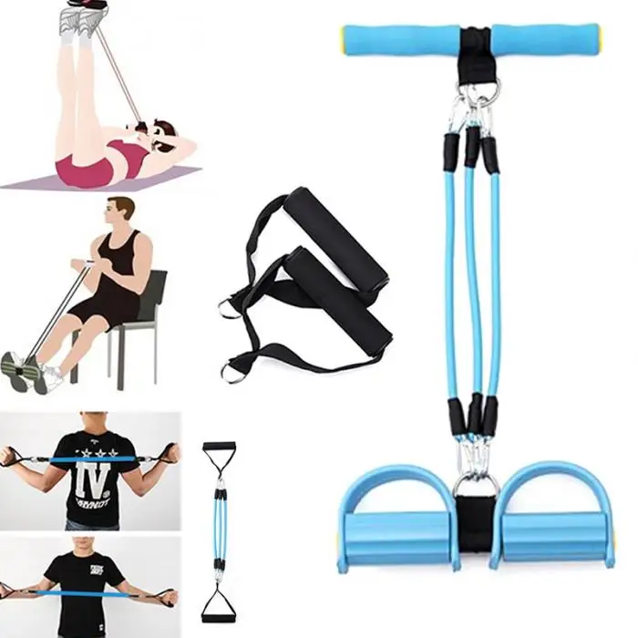 High Fitness Resistance Pull Ropes Foot Bands Latex Pedal Exerciser Women Men Sit Up Yoga Equipment DOG88
