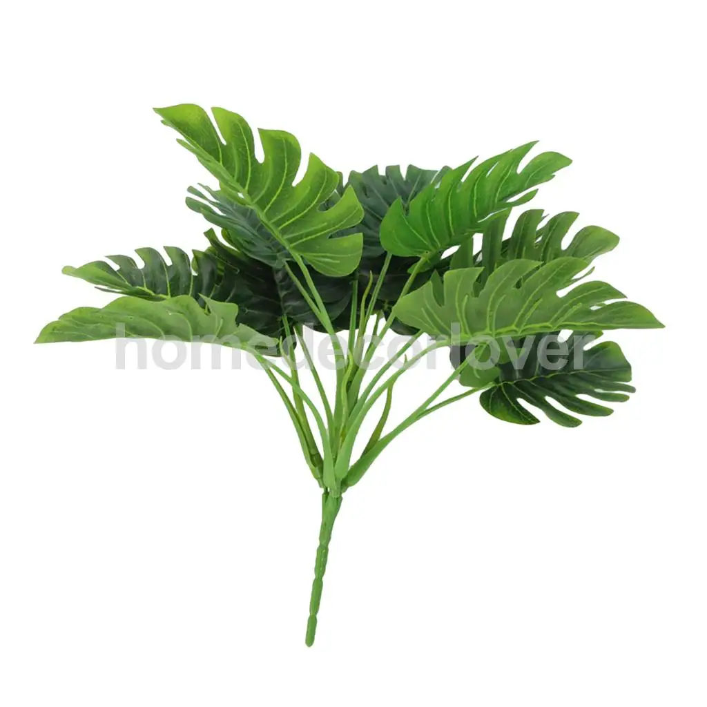Artificial Plant Leaf Faux Foliage Leaves Plastic Flower for Home Decor Simulation Artificial Plants Vibrantly Colored
