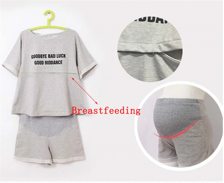 Летние костюмы для беременных(Топы+ штаны для живота) для грудного вскармливания набор для беременных Одежда для кормящих беременных женщин