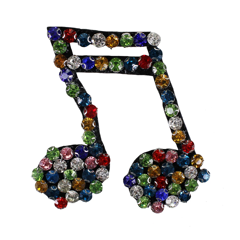 Music notation sequins Embroidery Iron//sew on patch applique Hat Bag badge Motif