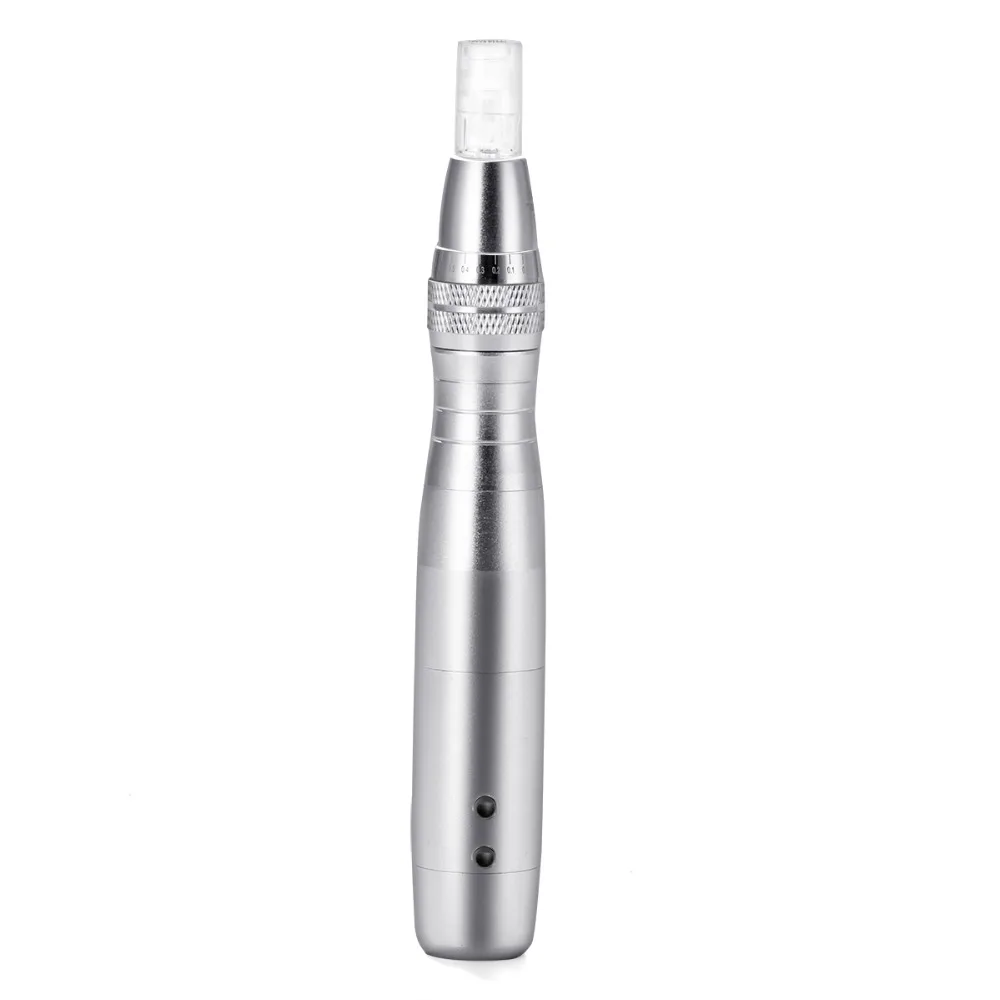  HELLO FACE Electric Derma Pen 7 Colors Lights LED Photon Pen with 12 Pin Adjustable Nano Micro Need - 4000021826676