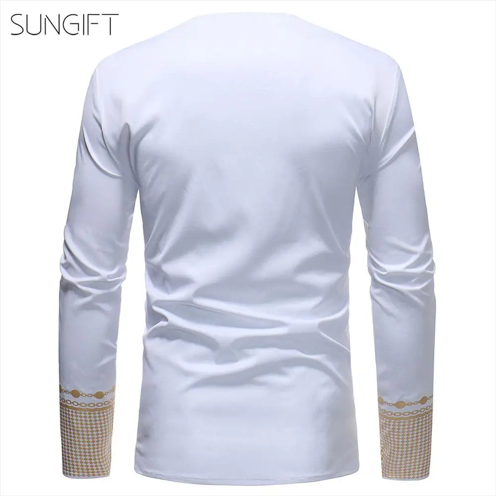 SUNGIFT Африканский Традиционный Мужской Топ Дашики с длинным рукавом афро стиль