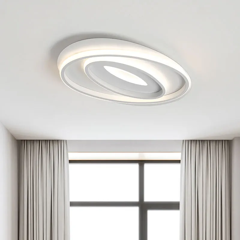 

VEIHAO New round modern led chandelier for living room bedroom study home decor white acrylic Led ceiling chandelier lighting