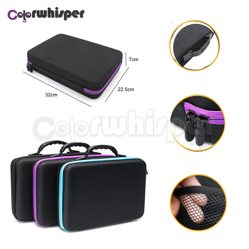 Ceny 60 butelek diament malarstwo Box pojemnik do przechowywania w pełnym Square Carry uchwyt do przechowywania torba na zamek błyskawiczny projekt odporny na wstrząsy wytrzymała