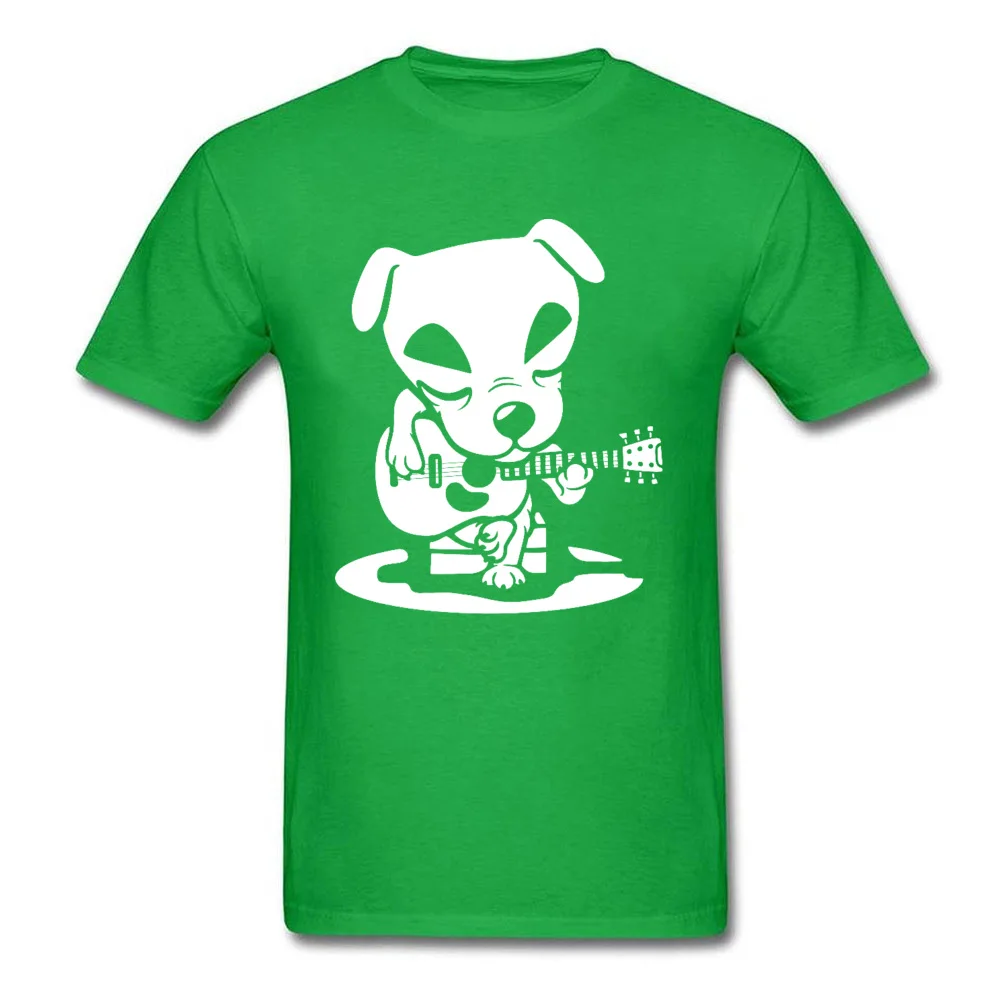 Comics Dog-Guitar-show Custom Short Sleeve Thanksgiving Day Tops Shirt Brand Crew Neck All Cotton Tops Shirt Men's Top T-shirts Dog-Guitar-show green