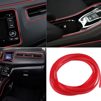 

5M Car Flexible Trim Car Interior Exterior Moulding Strip Decorative Decor Red
