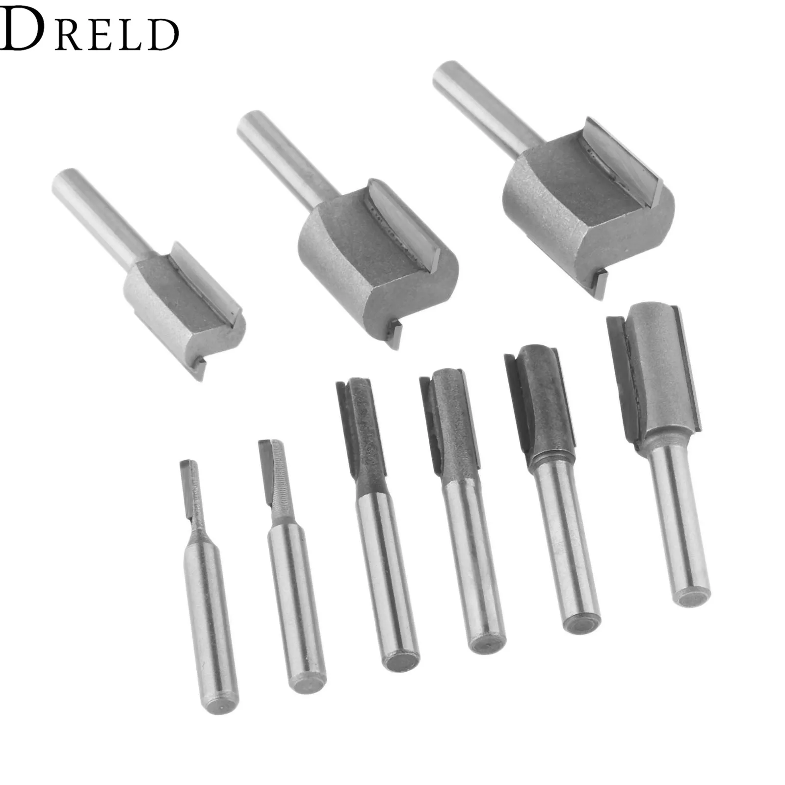 

DRELD 1pc 1/4" Shank Cleaning Bottom Router Bit Woodworking Tools Two Flute Endmill Milling Cutter For Wood Cutting Tools