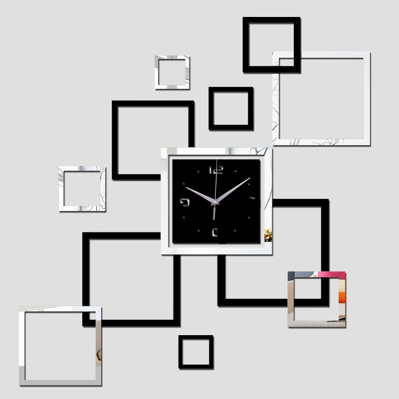

2019 new wall clock quartz watch diy clocks 3d stickers Modern sticker living room reloj de pared home decor saat horloge murale