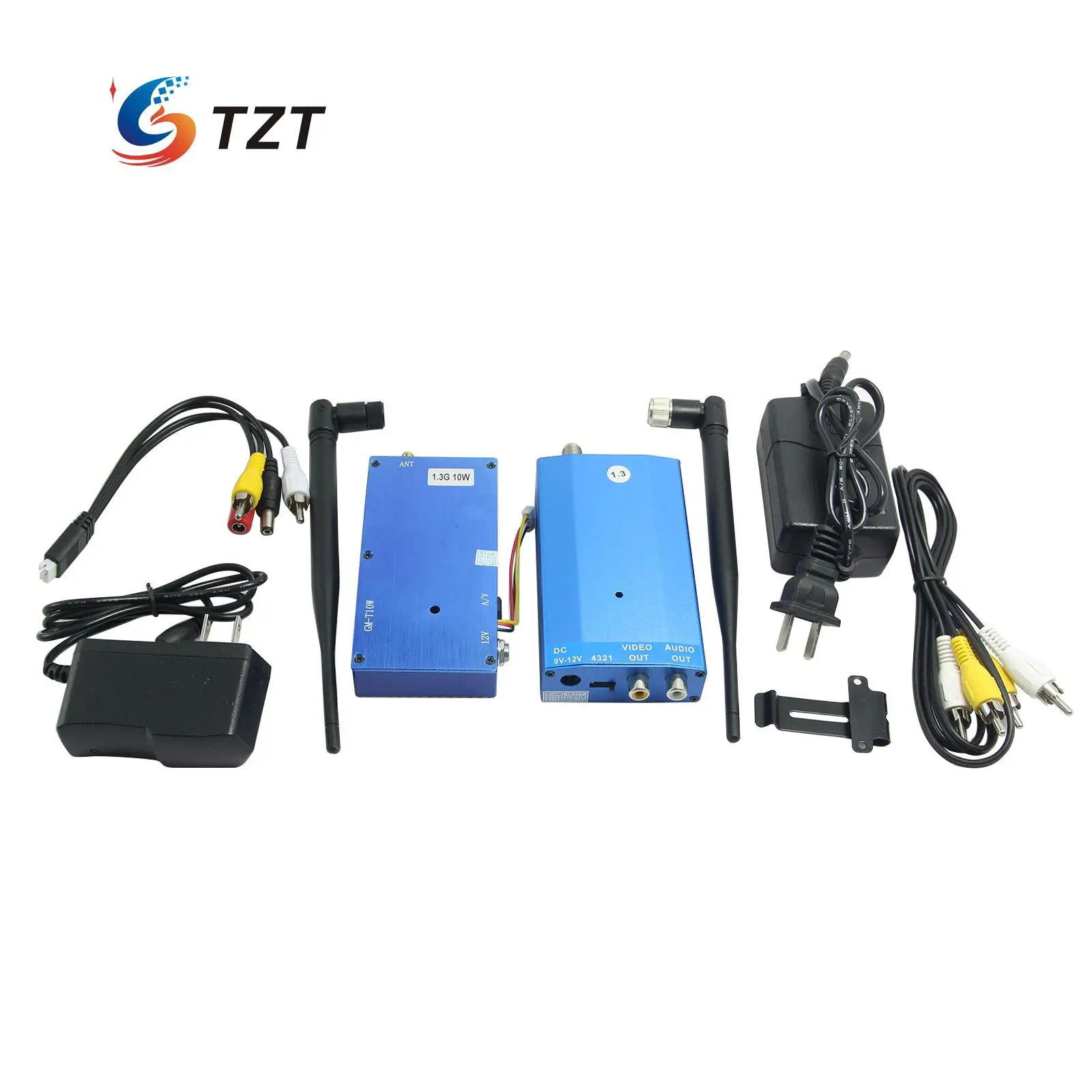 3Km 1 3G 10W 4CH Wireless Audio Video AV Transmitter Receiver Transceiver Telemetry Set for FPV