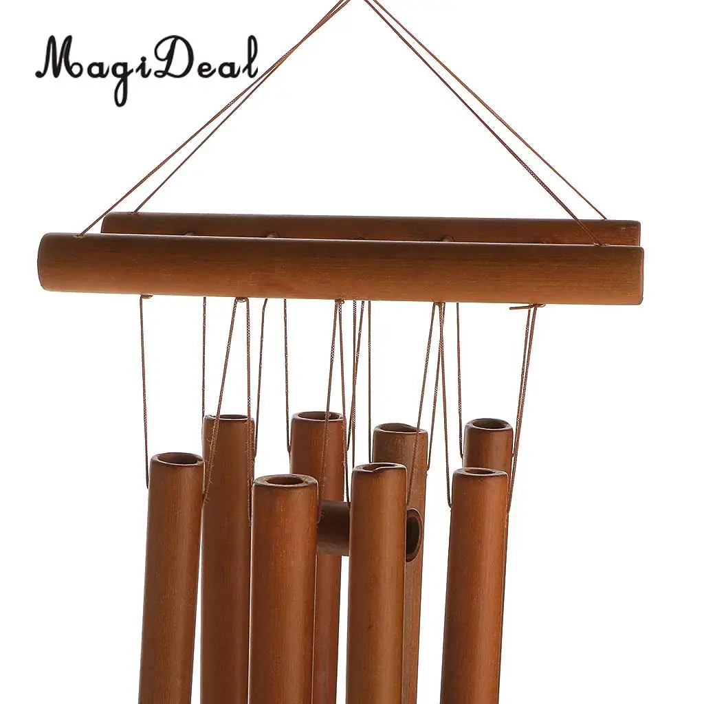 MagiDeal Relaxing Bamboo Yard Garden Outdoor Living Wind Chimes Windchime Handmade Crafts for Wall Hanging Car Home Decoration