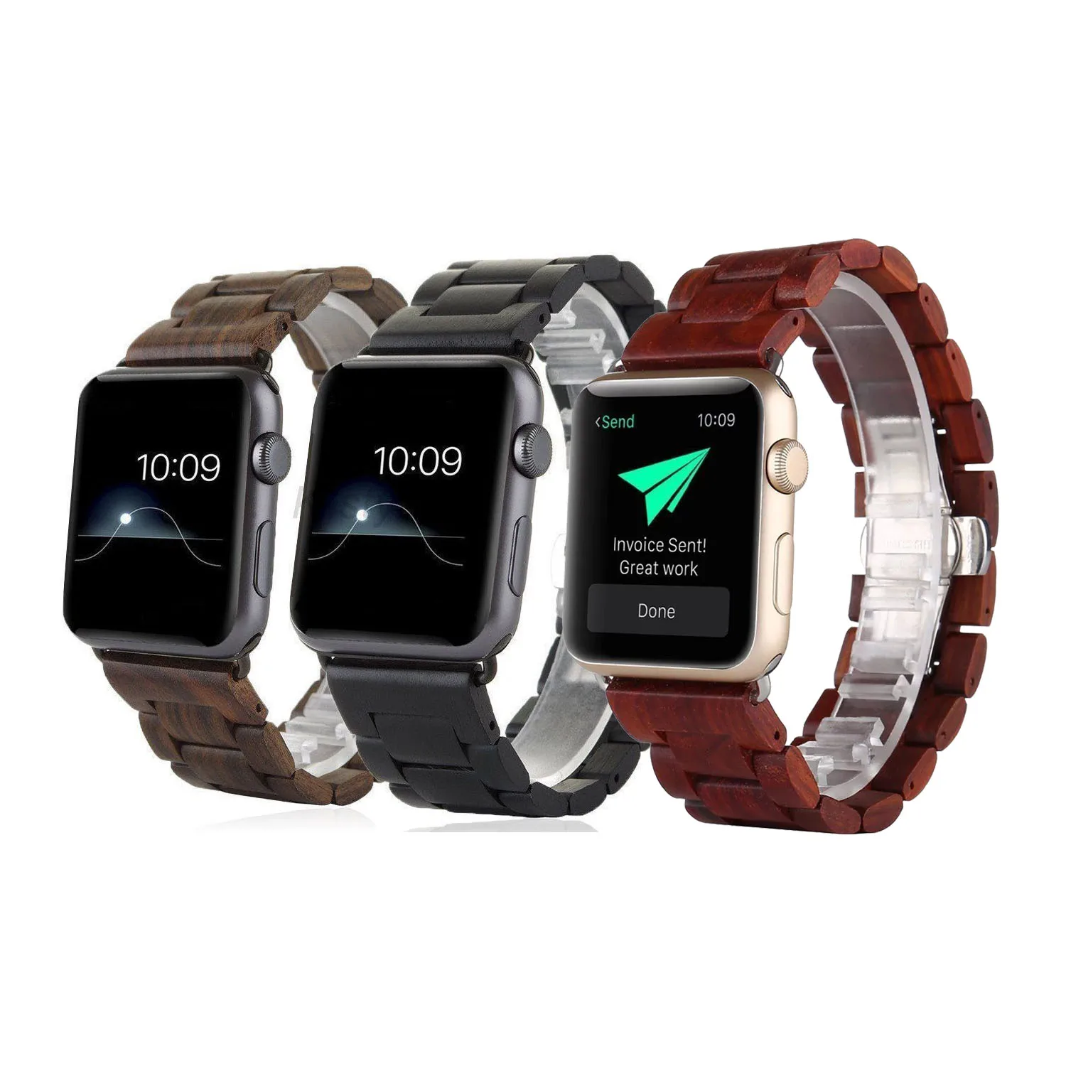 Браслет ручной работы из натурального дерева для Apple Watch 42 мм 38 ремешок iWatch Series 3 2 1