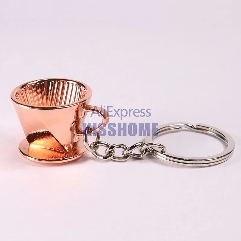 Цинковый сплав кофейная чашка брелок чайник Портативный брелок для кофе посуда инструменты продвижение подарки для баристы, эспрессо аксессуары для кофе - Цвет: Pink Cup 2.7x2.2