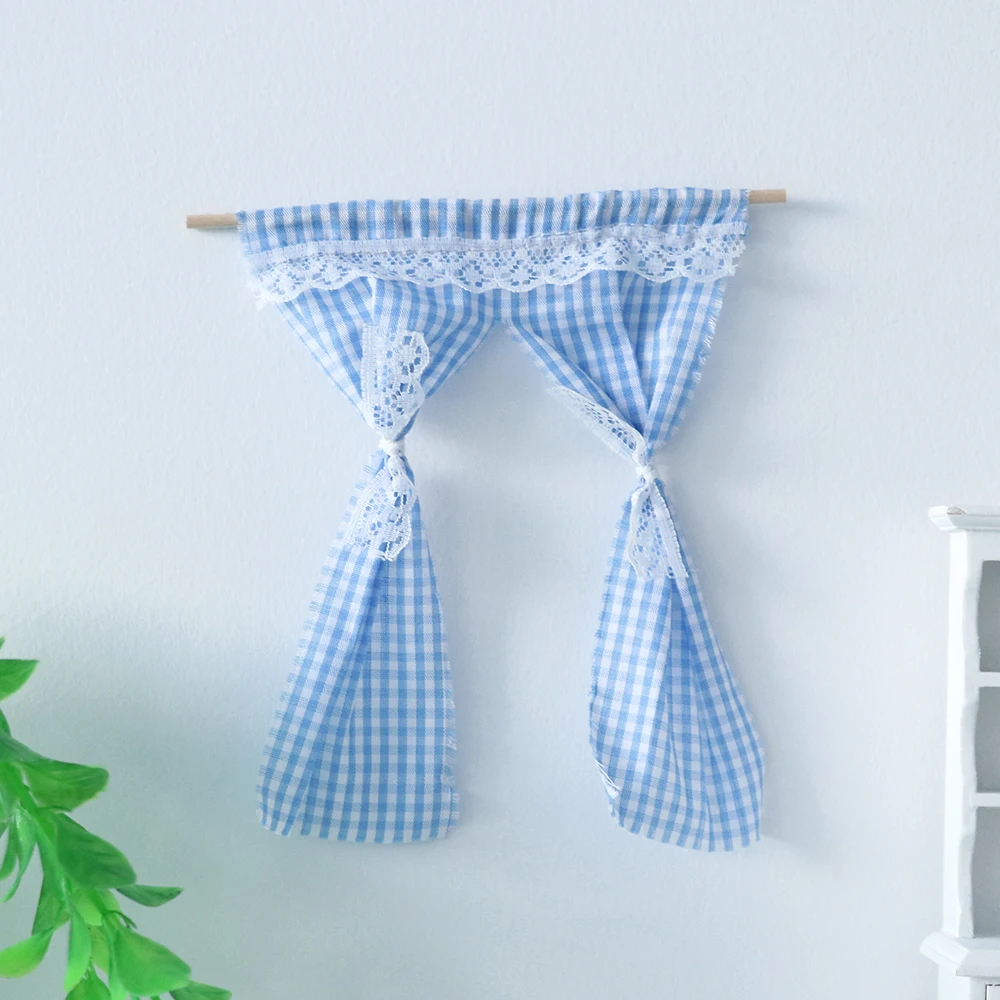 

2019 1pc Miniature Doll House Triangular Curtains Dollhouse Miniatures 1:12 Accessories Furniture DIY Doll House Decoration