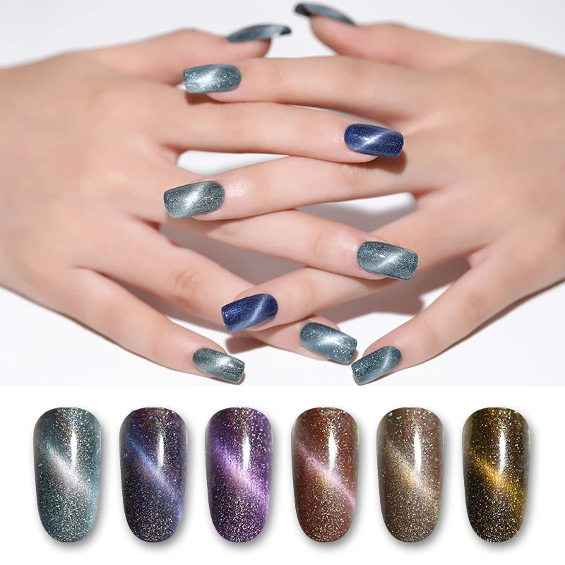 LILYCUTE 8ml 5D Cat Eye Gel Holographic Glitter UV Gel Polish Shimmer