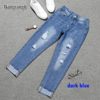

2019 New spring Jeans woman Plus size 5XL Harem haute foreign nine point denim pants women Casual Trousers women free shipping