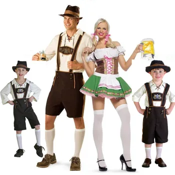 

New Halloween Celebrity Dresses Family Oktoberfest Costume For Men Women Kid Beer Festival Cosplay Carnival Cute Role Sets PS002